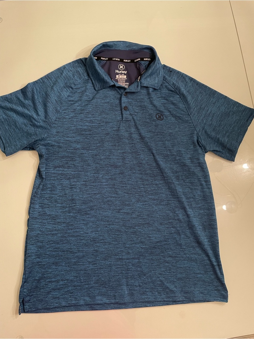 Hurley Men's Teal Blue Heather Polo